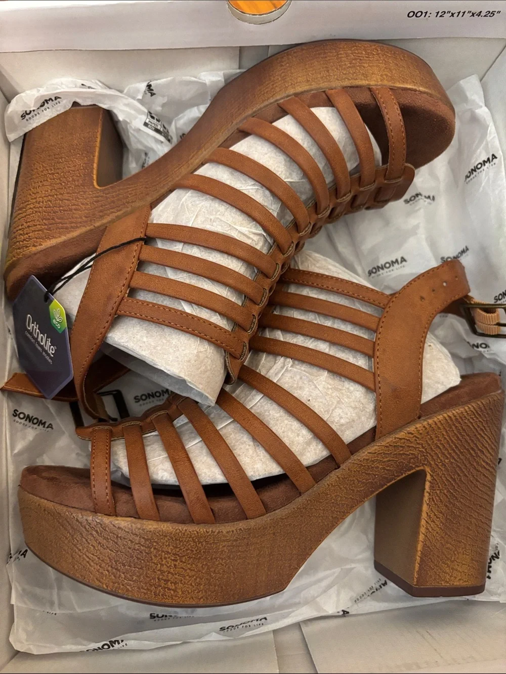 Sonoma Brown Multi-Strap Platform Sandal with Block Heel